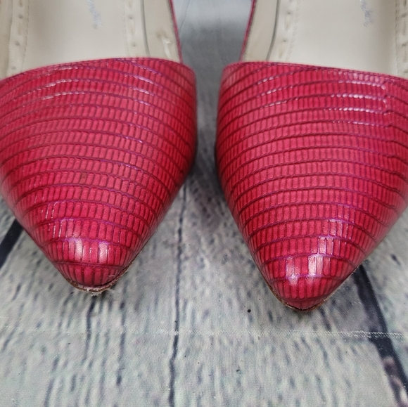 ALICE + OLIVIA | embossed leather high heel pumps - Picture 4 of 12